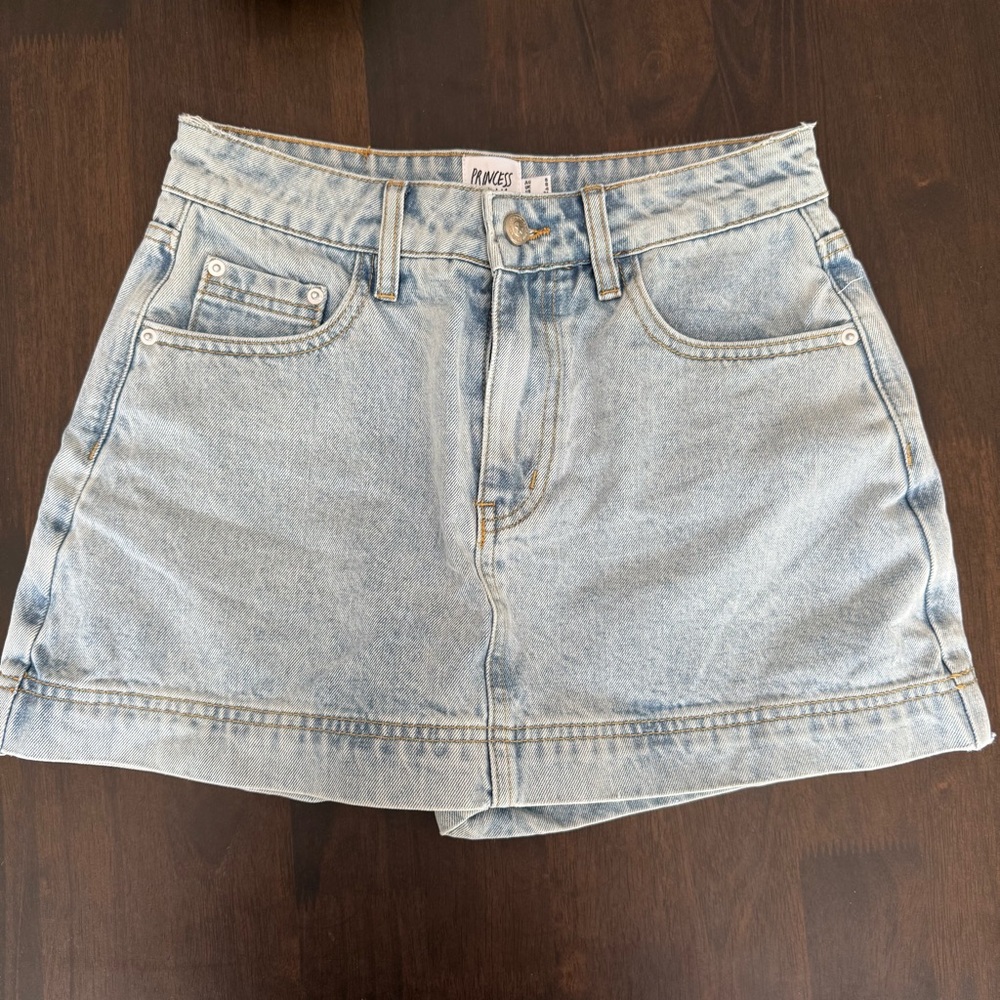 Princess Polly Gazelle Light Wash Denim Mini Skirt